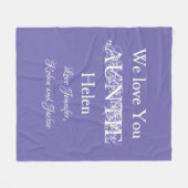 "We Love You AUNTIE" Aangepaste namen Licht Paarse Fleece Deken (Voorkant (Horizontaal))