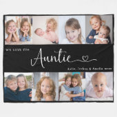 We Love you Auntie Script 8 Photo Modern Fleece Deken (Voorkant (Horizontaal))