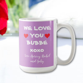 We Love You Bubbe - gepersonaliseerde Mauve met ha Koffiemok