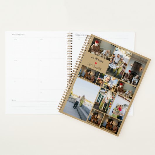 We Love You Custom Family Photo Collage  Planner (Display)