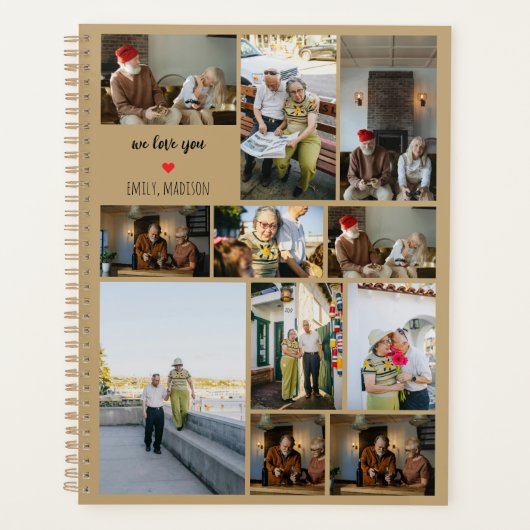 We Love You Custom Family Photo Collage  Planner (Voorkant)