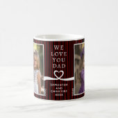 We Love You Dad 2 Photo Custom Stripe Modern P203 Koffiemok (Center)
