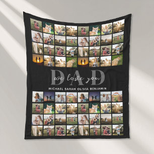 We Love You Dad Gepersonaliseerde fotocollage van  Fleece Deken