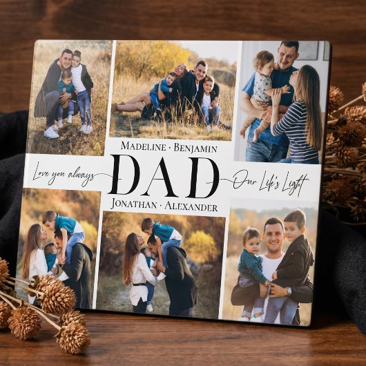 We Love You Dad Simple Photo Collage Keepsake Fotoplaat