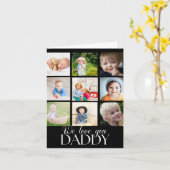 We Love You Daddy Beautiful Collage 9 Photos T Shi Kaart (Gele Bloem)