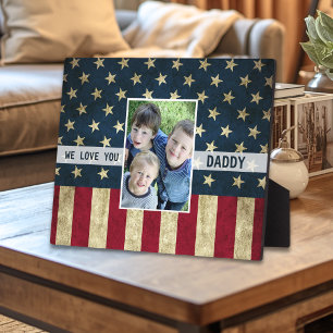 We Love You Daddy Foto Militair Amerikaanse Vlag  Fotoplaat