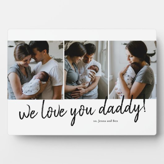 We Love You Daddy Modern 3 Foto Vaderdag Fotoplaat (voorkant)