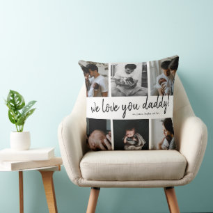 We Love You Daddy Moderne 6 Foto Collage Vader Kussen
