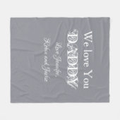 'We Love You Daddy' van... Zachte Grijs & Wit Fleece Deken (Voorkant (Horizontaal))