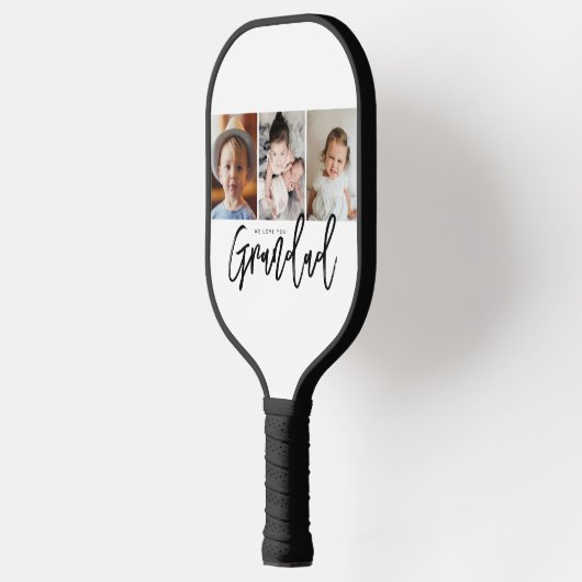 We Love You Grandad Custom Photo gift Collage Pickleball Paddle (Links)