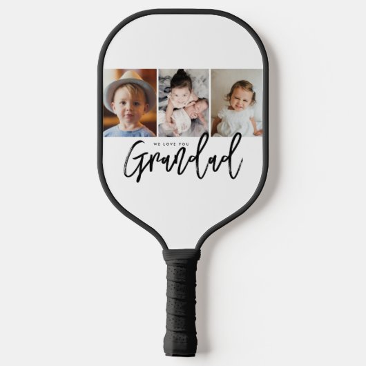 We Love You Grandad Custom Photo gift Collage Pickleball Paddle (Achterkant)