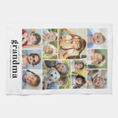 We Love You Grandma 10 Photo Collage Names Modern Theedoek (Horizontaal)