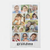We Love You Grandma 10 Photo Collage Names Modern Theedoek (Verticaal)