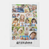 We Love You Grandma 19 Photo Collage Names Modern Theedoek (Verticaal)