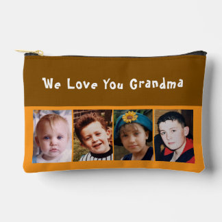 We love you grandma 4 photo brown orange etui