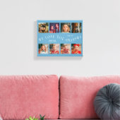 We Love You Grandma | 8 Photo Grid Denim Blue Canvas Afdruk (Insitu (Woonkamer))