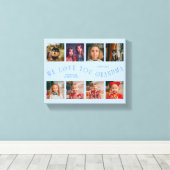 We Love You Grandma | 8 Photo Grid Icy Blue Canvas Afdruk (Insitu (Houten vloer))