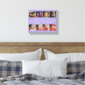 We Love You Grandma | 8 Photo Grid Lilac Canvas Afdruk (Insitu (Slaapkamer))