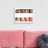 We Love You Grandma | 8 Photo Grid Peach Canvas Afdruk (Insitu (Woonkamer))