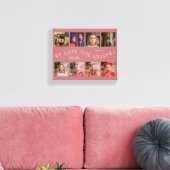 We Love You Grandma | 8 Photo Grid Pink Canvas Afdruk (Insitu (Woonkamer))