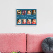 We Love You Grandma | 8 Photo Grid Teal Canvas Afdruk (Insitu (Woonkamer))