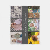 We Love You Grandma & Grandpa 6 Foto Donkergrijs Fleece Deken (Voorkant)