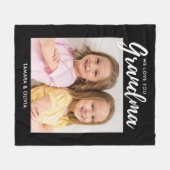 We Love You Grandma One Photo Personalized Black Fleece Deken (Voorkant (Horizontaal))