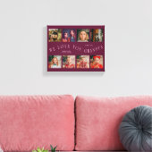 We Love You Grandpa | 8 Photo Grid Cranberry Canvas Afdruk (Insitu (Woonkamer))