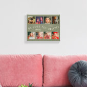 We Love You Grandpa | 8 Photo Grid Sage Green Canvas Afdruk (Insitu (Woonkamer))