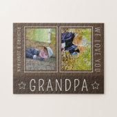 "We Love You Grandpa" Aangepaste foto puzzel Legpuzzel (Horizontaal)