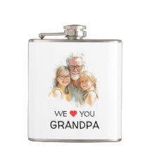 We Love You Grandpa Flask | Personalized Photo