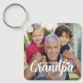 We Love You Grandpa Hearts Photo Keepsake Sleutelhanger (Voorkant)