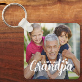 We Love You Grandpa Hearts Photo Keepsake Sleutelhanger (Voorkant)