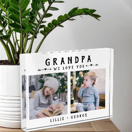We Love You Grandpa Modern Photo Collage Keepsake Fotoblokken