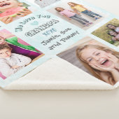 We Love You Grandpa Photo Collage (Blue Bkg) Sherpa Deken (3/4)