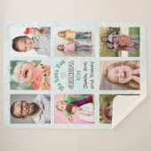 We Love You Grandpa Photo Collage (Blue Bkg) Sherpa Deken (Voorkant (horizontaal))