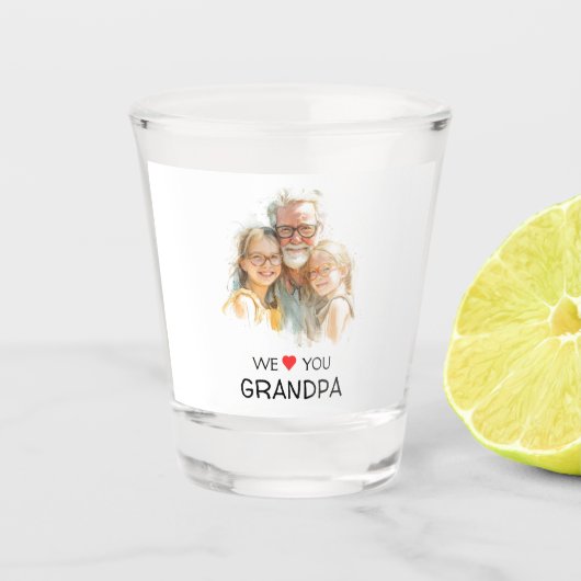 We Love You Grandpa Shot Glass | Custom Photo Glas (Voorkant)