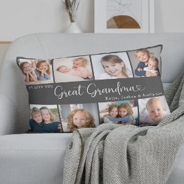 We Love You Great Grandma Photo Collage Heart Kussen