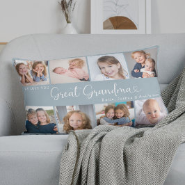 We Love You Great Grandma Photo Collage Heart Kussen