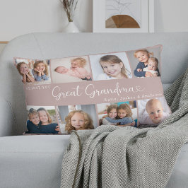 We Love You Great Grandma Photo Collage Heart Kussen