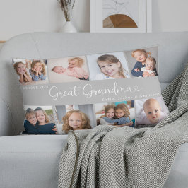 We Love You Great Grandma Photo Collage Heart Kussen