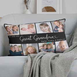 We Love You Great Grandma Photo Collage Heart Kussen