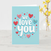 We Love You Hartjes Kaart (Gele Bloem)
