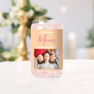 We Love You Mam Kind Namen Foto Gepersonaliseerde  Blikvorm Glas