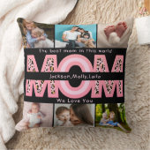 We Love You Mam Roze Minimalist 6 Fotocollage Kussen (Deken)