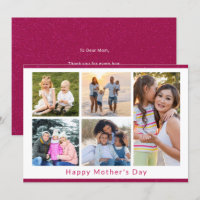 We Love You Mama 5 Foto Collage Roze Glitters