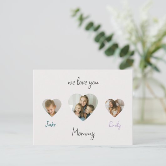 We Love You Mama - Gepersonaliseerde foto's Kaart (Staand voorkant)