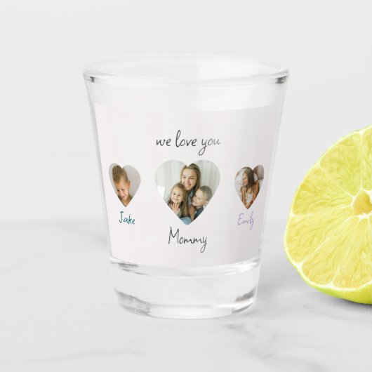 We Love You Mama - Gepersonaliseerde foto's Shot G Glas (Voorkant)