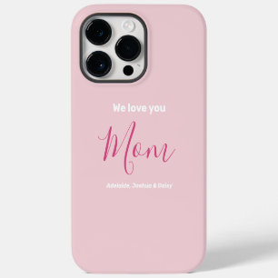 We Love You Mama Roze Minimalistisch iPhone 14 Pro Max Hoesje