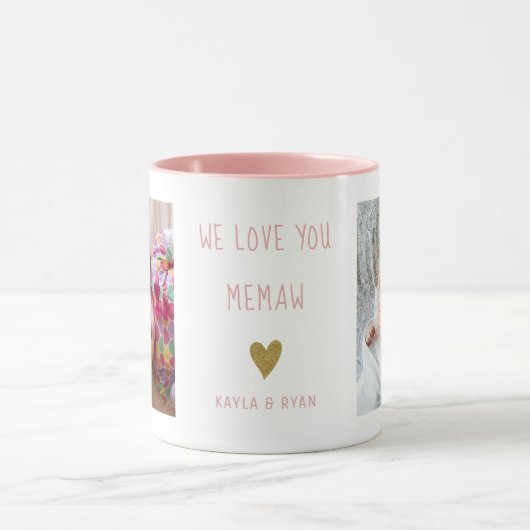 We Love You Memaw 2 Fotocollage Oma Roze Mok (Midden)